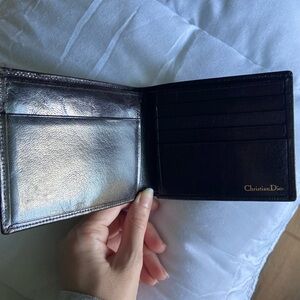 CHRISTIAN DIOR CARDHOLDER WALLET FOR MEN DARK BROWN KIDSKIN LEATHER VINTAGE